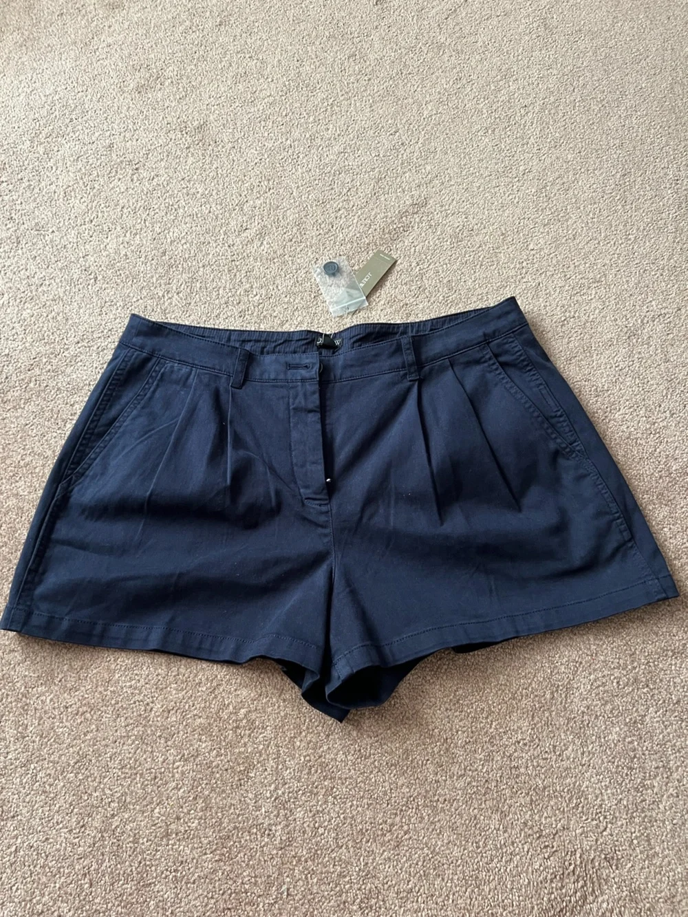 J. Crew Navy High-Waist Pleated Women's Shorts